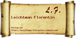 Leichtman Florentin névjegykártya